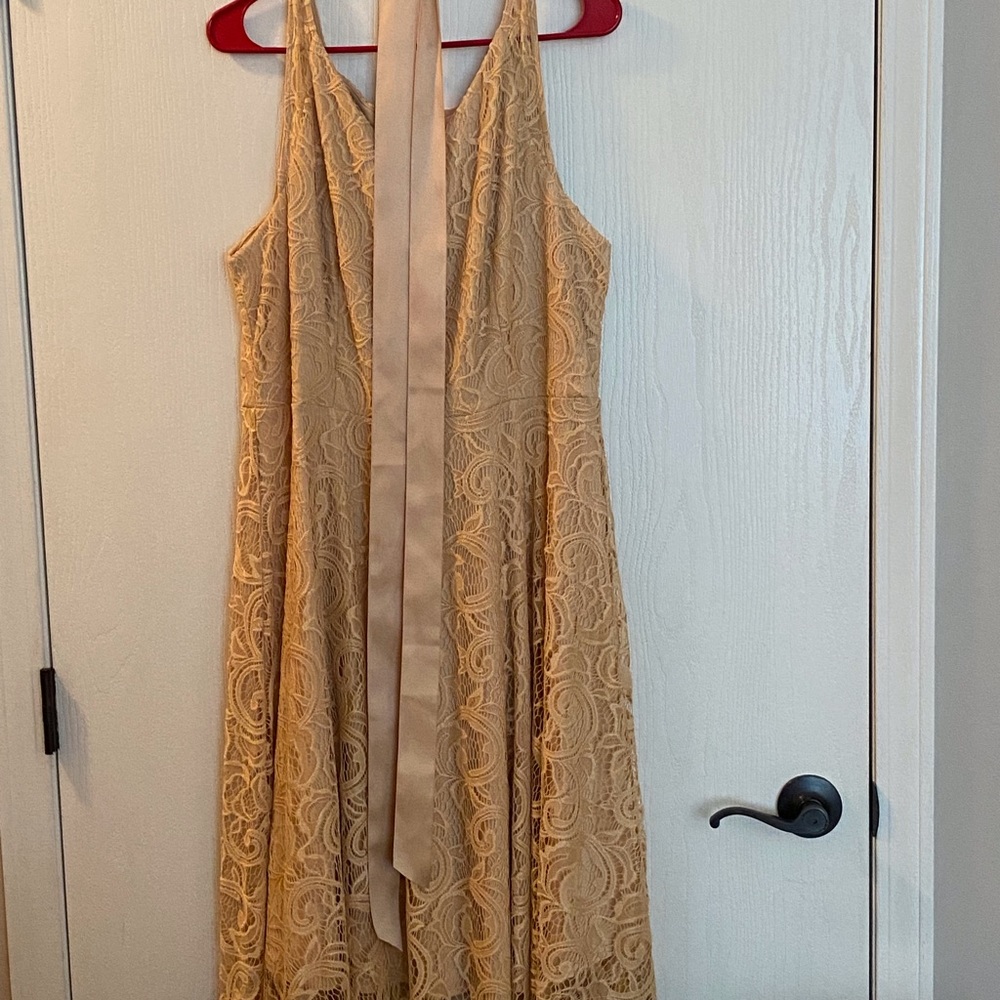 Beige lace dress